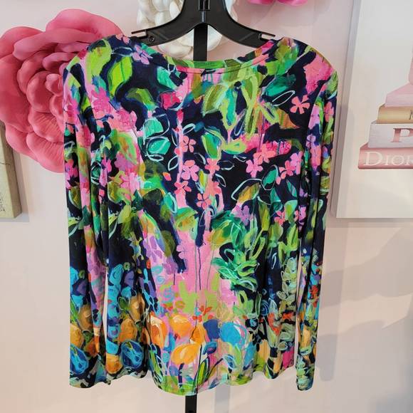 NEW CLAIRE DESJARDINS not klimt's apple tree vneck top in multi - Picture 2 of 2